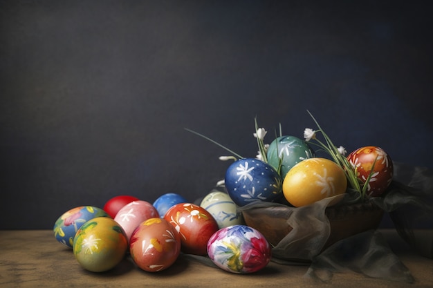 Easter decorative eggs arrangement