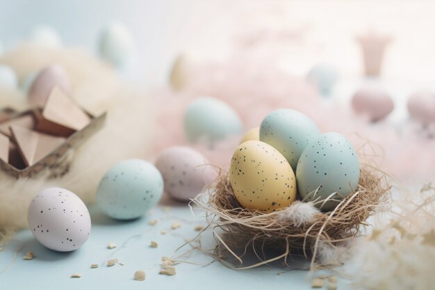 Easter decorative eggs arrangement