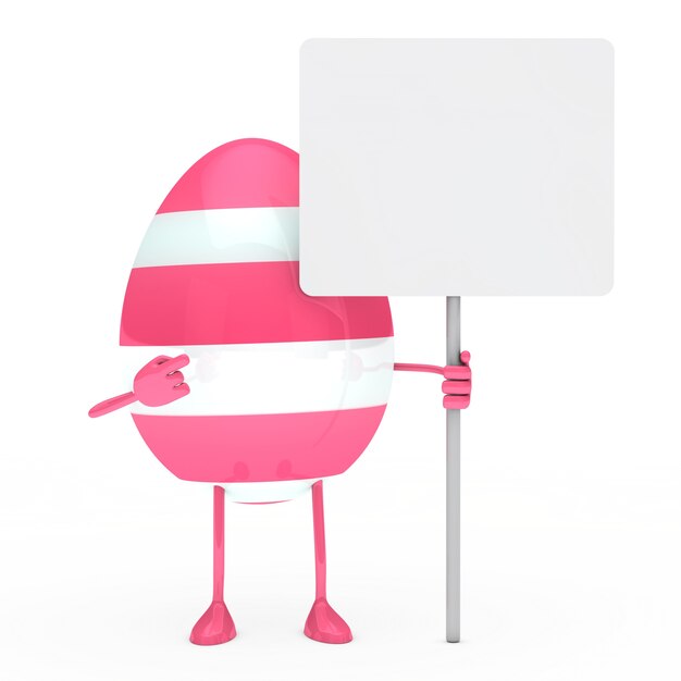 Easter egg holding an empty signboard