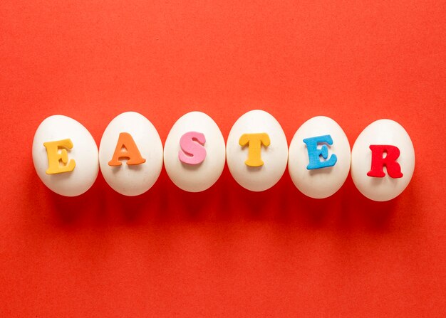 Easter eggs and colored letters