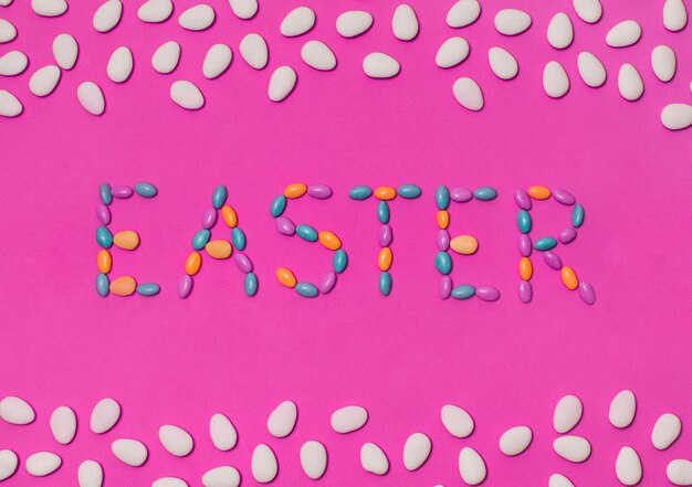 Easter inscription between beans