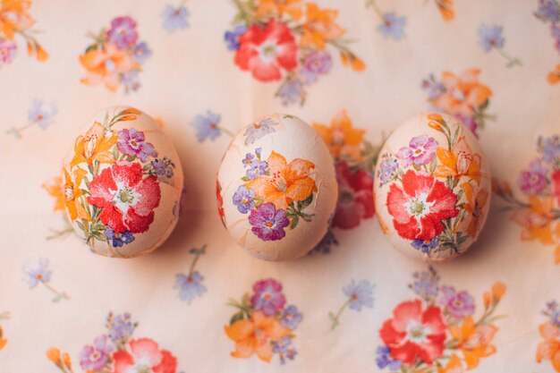 Easter set of ornamented eggs