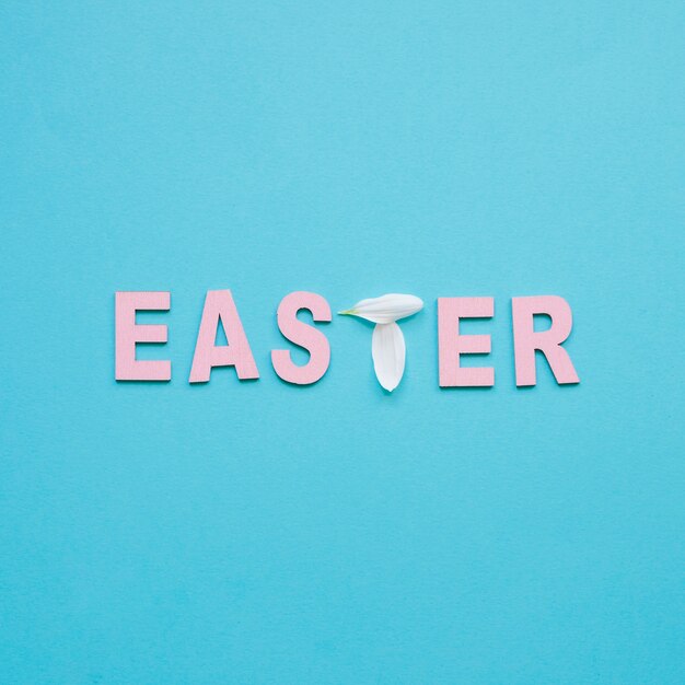 Easter word made with petals