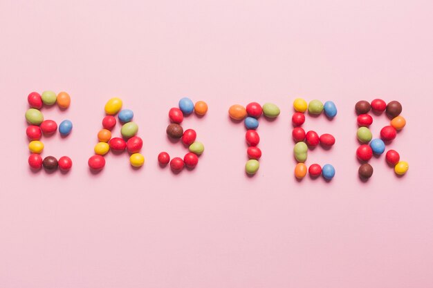 Easter writing from sweets