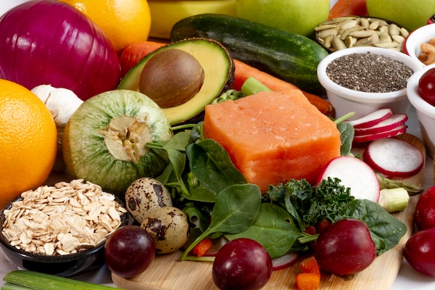 簡単な準菜食主義の食事療法の食品組成
