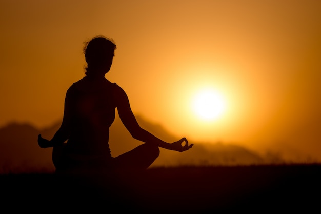 Easy yoga pose Silhouette