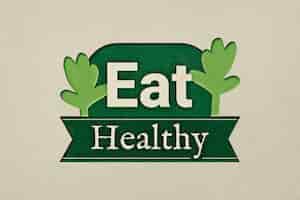 Free photo eat healthy restaurant logo in papercraft cut out style