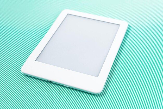 Free photo ebook reader over green striped background