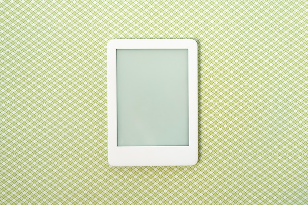 Free photo ebook reader over green striped background