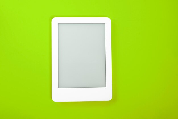 Ebook reader over yellow background