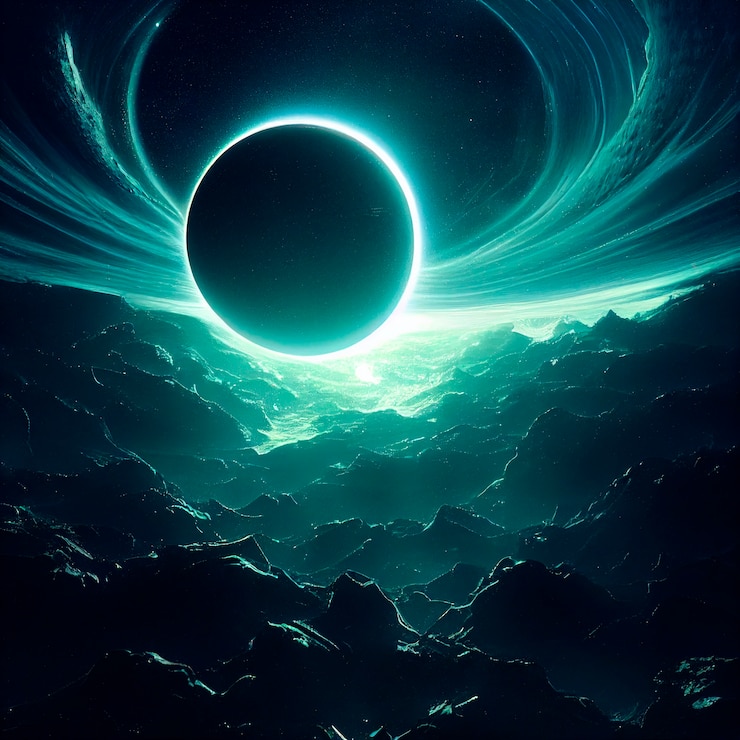 Free Photo eclipse in desert planet
