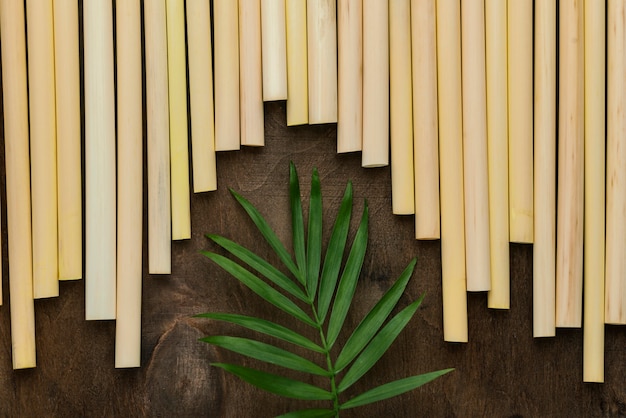 Eco-friendly environment bamboo tube straws background