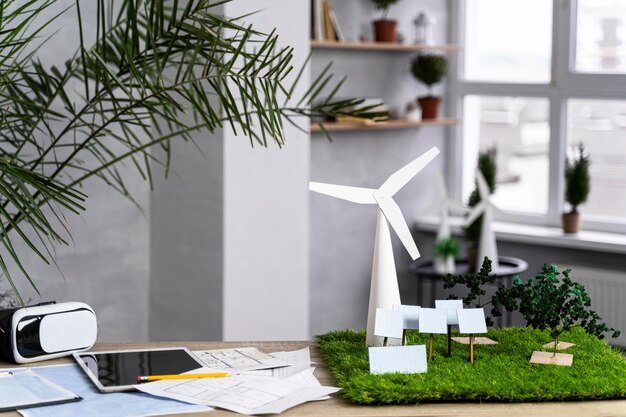 Экологичный ветроэнергетический проект с ветряными турбинами