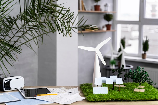 Eco-friendly wind power project with wind turbines