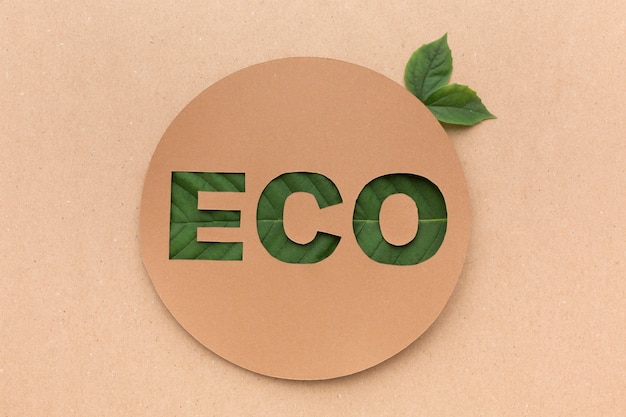 Free photo eco sign with leaves