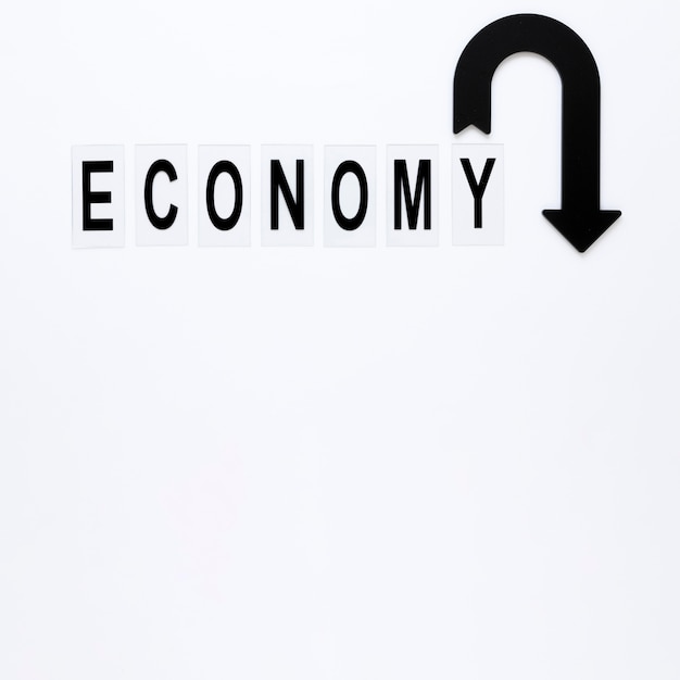 Economy arrow with copy-space