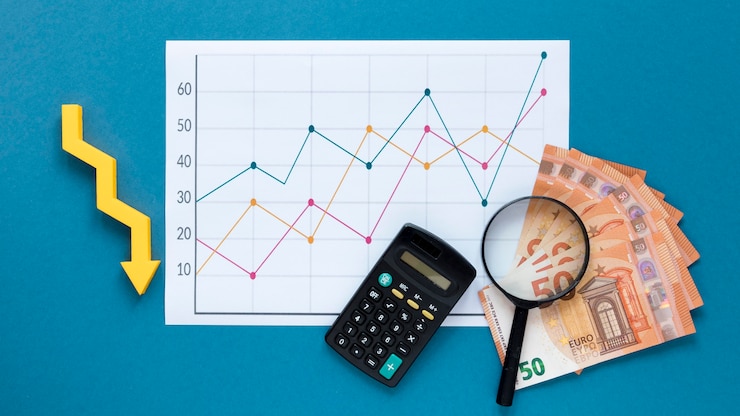 Free Photo economy chart and money