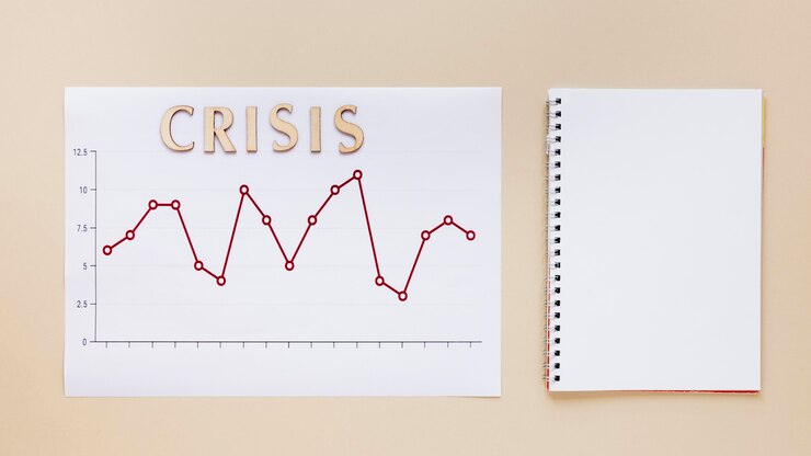 Free Photo economy chart report with notebook