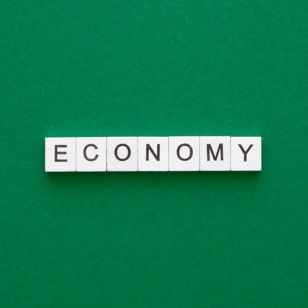 Economy word written on wooden cubes