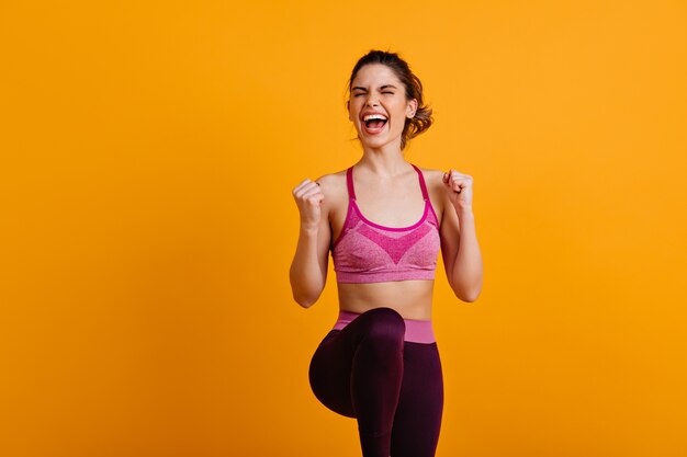 Ecstatic woman doing zumba