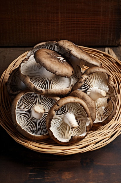 Foto gratuita funghi commestibili in cesto