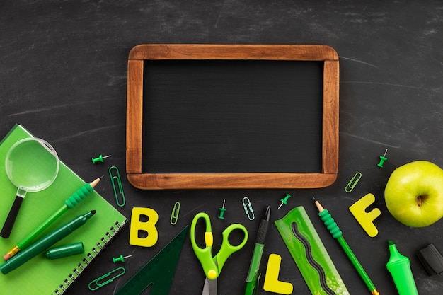 Free photo education day elements with chalkboard