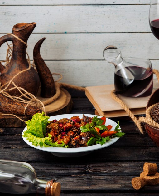 Eggplant sauce salad on the table