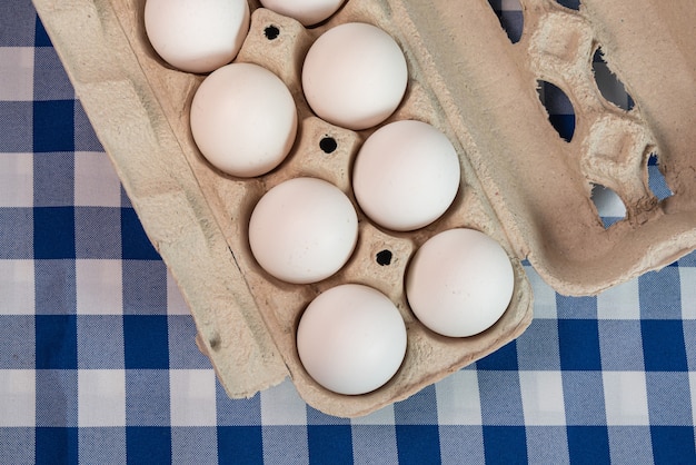 Eggs on the blue surface