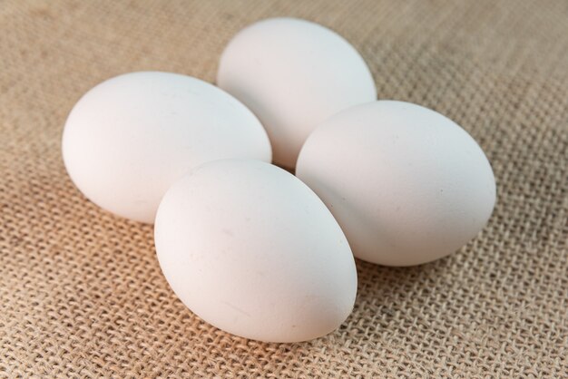 Eggs on the brown background