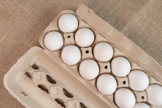 Eggs on the brown surface