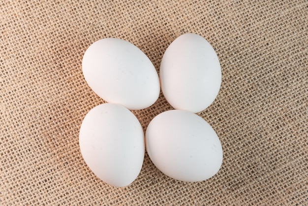 Eggs on the brown surface