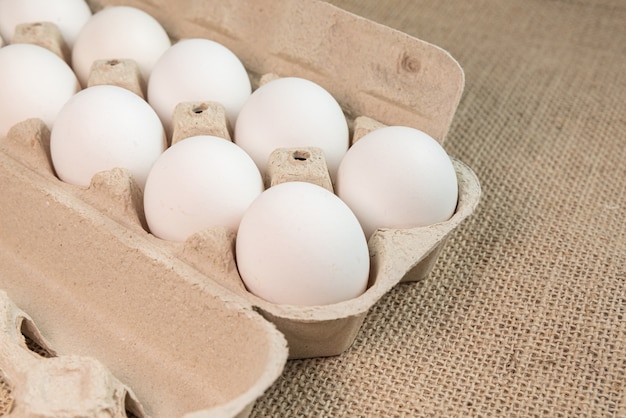 Eggs on the brown surface