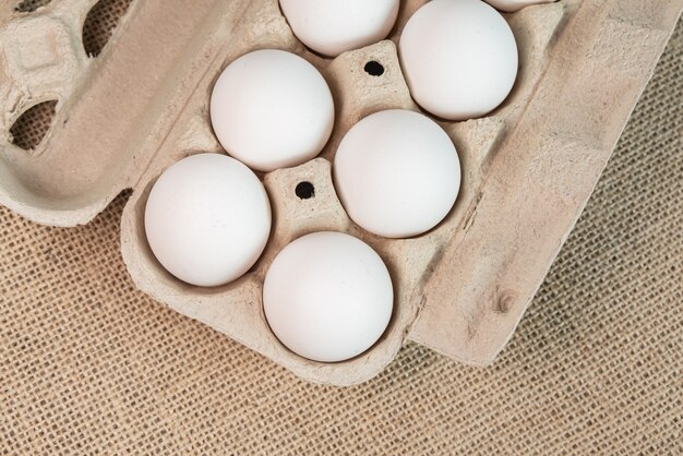 Eggs on the brown surface