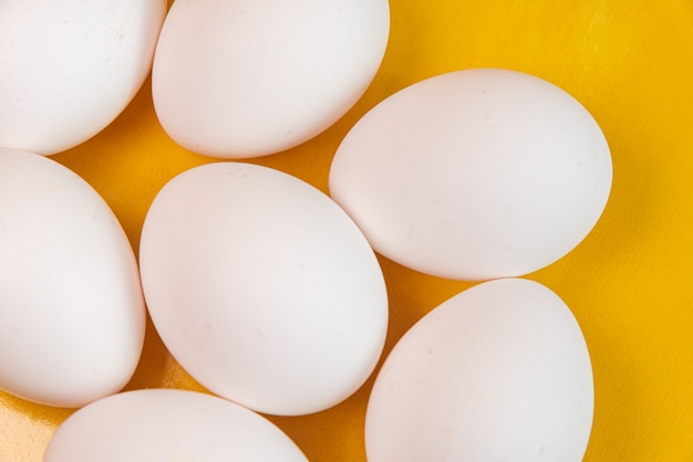 Eggs on the yellow surface