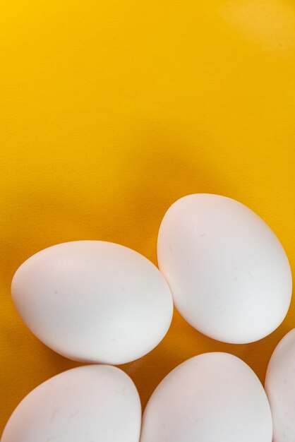 Eggs on the yellow table