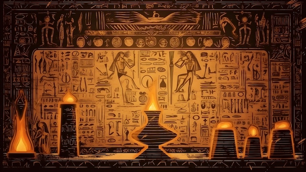 Free photo egyptian tomb illustration background