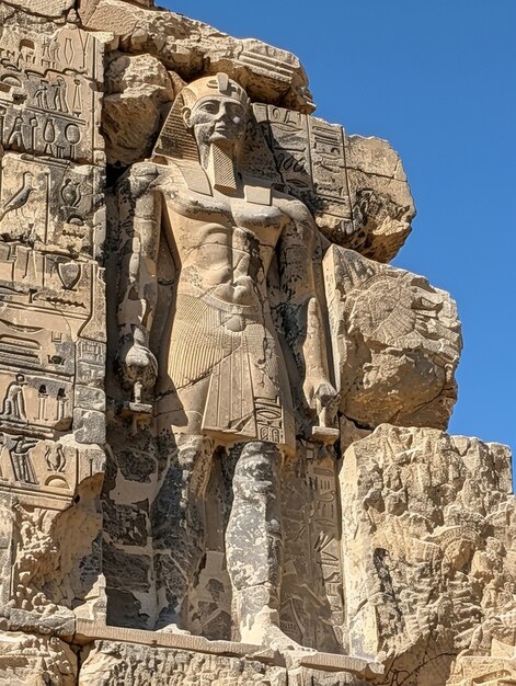 egyptian wall with hieroglyphs