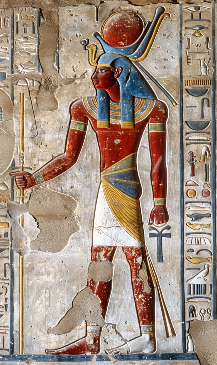 Free Photo egyptian wall with hieroglyphs