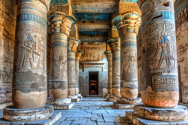 egyptian wall with hieroglyphs