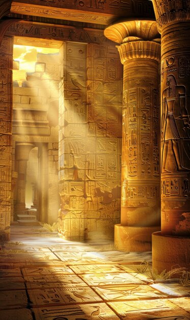 egyptian wall with hieroglyphs