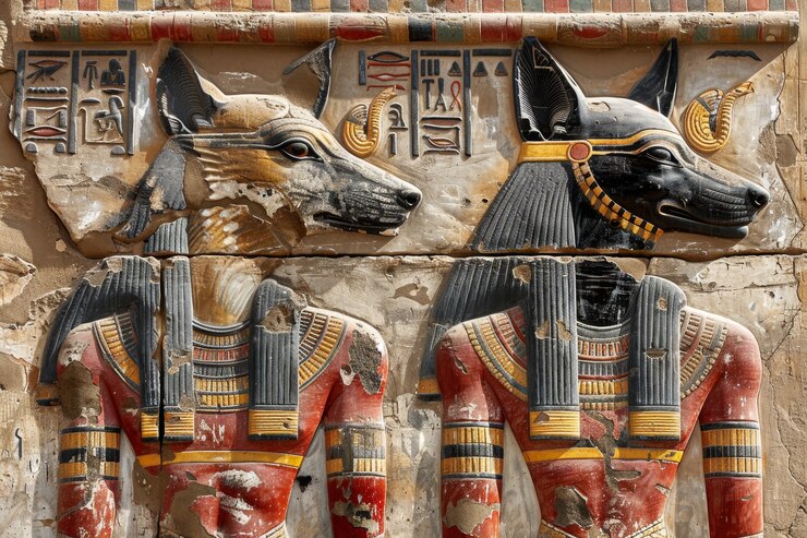 Free Photo egyptian wall with hieroglyphs