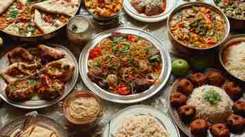 Free photo eid al-fitr celebration with delicious food