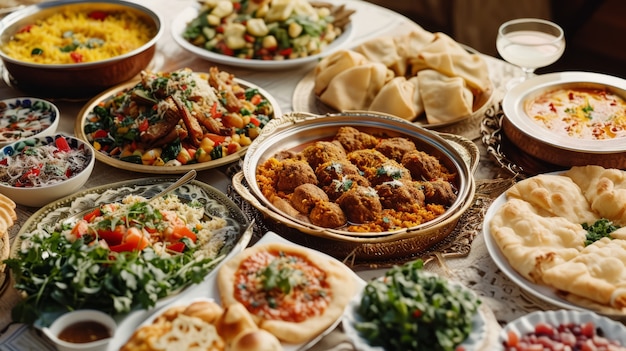 Free photo eid al-fitr celebration with delicious food