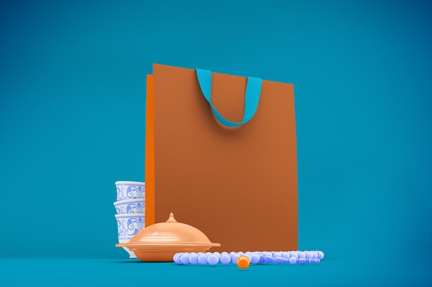 Eid Shopping Bags with Coffee Left Side