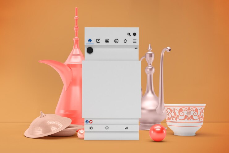 Free Photo eid social media post with coffee pot front side