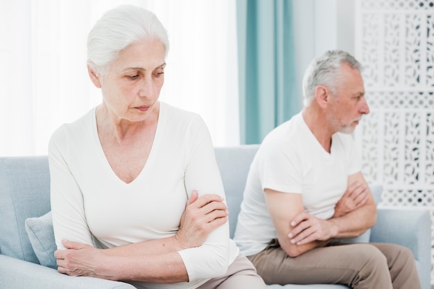 Elder couple angry with each other