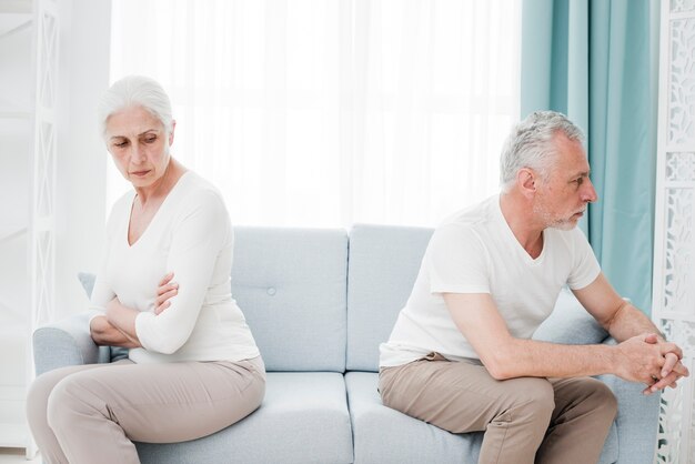 Elder couple angry with each other