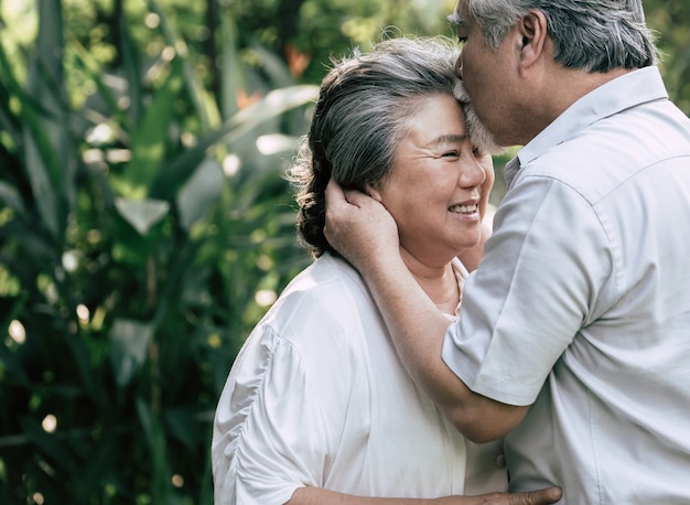 Free photo elderly couples dancing together