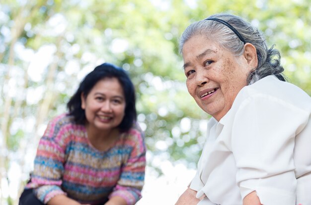 Elderly female with happiness