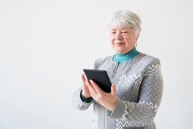 Elderly grandma posing